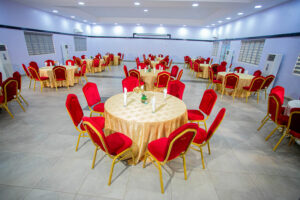 Meeting room at Crown City Resort in Ogun State for corporate meetings, training sessions and executive retreats.