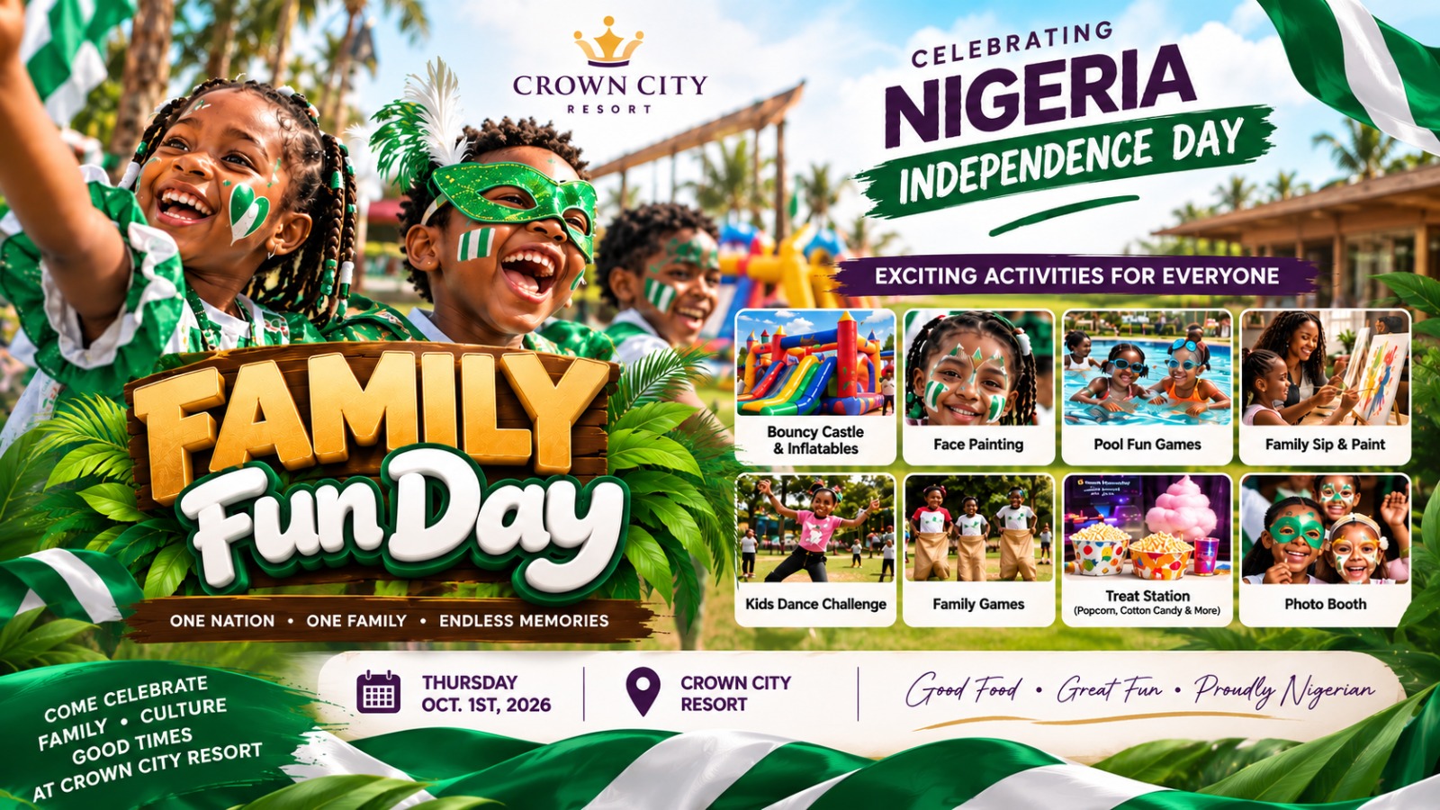 Family Fun Day at Crown City Resort A Nigeria Independence Day Celebration You Don't Want to Miss