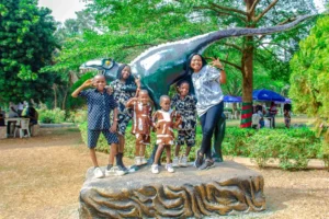 Family enjoying activities at CrownCity Park & Resort in Agbara