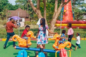Family enjoying a weekend outing at CrownCity Park & Resort in Agbara, Ogun State